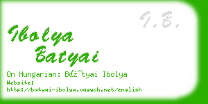 ibolya batyai business card